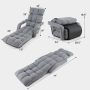 6-Position Adjustable Floor Chair with Adjustable Armrests and Footrest - Image 4
