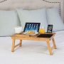 Sofia + Sam Multi Tasking Laptop Bed Tray – Work from Home Desk - Bamboo Lap Desk – Folding TV Tray Table – Smartphone Tablet Lap Tray – Homework Study Reading Eating Food - Computer Stand - Natural - Image 6