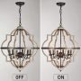 TZOE Orb 4-Light Metal Chandelier,Rustic Vintage Chandelier,Stardust Finish,Foyer Light,Adjustable Height,Dining Room Lighting Fixtures Hanging,Living Room Light,Kitchen Chandelier UL Listed - Image 2