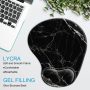 Ergonomic Mouse Pad with Wrist Rest Support Gel with Coaster, Cute Wrist Pad with Non-Slip Rubber Base, Easy Typing & Pain Relief, Black White Marble - Image 4
