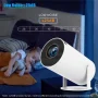 Portable Projector, Projector with Remote Control, Android Wifi Bluetooth-Compatible Projector, Home Theater Projector for Outdoor, Office, Bedroom - Black And White, US Plug - Image 4