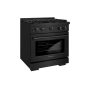 ZLINE - 30 in. Wide 4 Burner 4.2 cu. ft.  Paramount Dual Fuel Freestanding Black Stainless Steel Range with  Convection Oven - Black Stainless Steel - Image 3