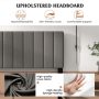 Queen Size Upholstered Bed Frame with Vertical Channel Tufted Headboard-Gray - Image 6