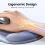 UGREEN Mouse Pad Wrist Support Ergonomic Mousepad Non-Slip Memory Foam for Office Home Computer PC Desk Fabric Mousepad - Image 3