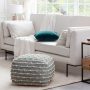 Anji Mountain Handloom Pouf, Woven with Wool - Brown - Image 2