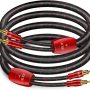 SKW Single Speaker Cable with Convertible Banana and Spade Plugs Entry Level HC Series Cable 26.2ft/8M (One Cable) - Image 1
