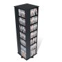 Black 4 -Sided Revolving Display Cabinet, Narrow CD Storage Cabinet, DVD Storage Cabinet with 36-Adjustable Shelves - Image 5