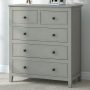 Solid Wood Chest, Gray Chest with 5 Storage Drawers End Table Stylish Functional Bedside Table with Wooden Legs Simple Accent Storage Cabinet for Living Room Bedroom Easy Assembly - Image 2