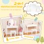 Kids Vanity Table Set with Tri-Folding Mirror and Large Drawer - Image 5