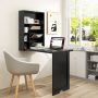 Black Wall-Mounted Fold-Out Convertible Floating Desk Space Saver - Image 2