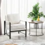 Alden Design Mid-Century Modern Accent Chair with Metal Frame, Ivory Boucle Fabric - Image 3