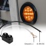 TRUE MODS 2pc 2.5" 12V Amber Round LED Clearance Side Marker Lights [DOT FMVSS 108] [SAE P2] [Reflector Lens] [Grommet & Plugs] [Flush-Mount] [Waterproof IP67] for Boat Trailer Semi Truck RV Peterbilt - Image 4