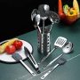 ReaNea 13 Pieces Shiny Stainless Steel Kitchen Utensils Set with Utensil Holder - Image 6