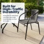 Flash Furniture Set of 2 Commercial Grade Gray Rattan Indoor-Outdoor Restaurant Stack Chairs - Image 5