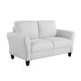 Lifestyle Solutions Alexa Loveseat with Curved Arms, Coffee Fabric - Image 3