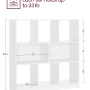 Modern 8-Cube Storage Organizer Solid Cube Shelf Bookcase for Living Room Home Office, White - Image 6