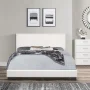 Willow Nailhead Trim Upholstered Full Bed, White Faux Leather - Image 2