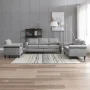 MUZZ Living Room Furniture Sets with 5.9"Upholstered Cushion, 3-Seater Sofa Couch and Loveseat, Sofa Set for Living Room(Light Grey) - Image 3
