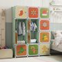 12 Cube Kids Wardrobe Closet with Hanging Section and Doors - Image 2