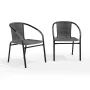Flash Furniture Set of 2 Commercial Grade Gray Rattan Indoor-Outdoor Restaurant Stack Chairs - Image 2