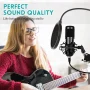TiokMc USB Podcast Microphone Kit, 192kHz/24Bit Condenser Mic with Boom Arm, Shock Mount, Pop Filter, Windscreen and USB Cable for PC Recording Streaming - Image 3