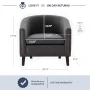 BELLEZE Modern Tub Barrel Linen Accent Chair - Kyara (Gray) - Image 5