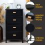 Zenacasa Foldable Dresser for Bedroom, Black - Small Dresser 4 Storage Drawers - Wood Dresser, No Assembly Needed, Clothes Storage - Dresser for Room Organization,Bedroom Storage - Image 4