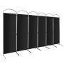 Black 6 Feet 6-Panel Freestanding Folding Privacy Screen Room Divider - Image 3