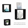 Decorative Floating Cube Wall Shelves in Black (Set of 3) - Image 2