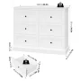 Homfa 6 Drawer Double Dresser White, Wood Storage Cabinet for Living Room, Chest of Drawers for Bedroom - Image 6