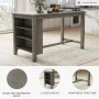Signature Design by Ashley Caitbrook Rectangular Counter Height Dining Table, Gray Wood Finish with Storage Shelves, Seats 4 - Image 3
