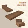 Brown Tri-fold Folding Sleeper Sofa Bed for Living Room Bedroom - Image 2