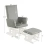 Resenkos Recliner Chair, Reclining Chair,Lounge Chair,Baby Nursery Relax Rocker Rocking Chair Glider and Ottoman Cushion Set-Gray - Image 4