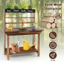 Gymax Kids Potting Bench Wooden Toy Gardening Center w/ Removable Sink & Chalkboard - Image 6