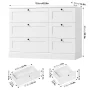 Homfa 6 Drawer White Dresser for Bedroom, Wood Chest of Drawers, Storage Cabinet for Living Room - Image 2