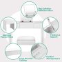 Vanity Makeup Dressing Table Set with Flip Top Mirror and Cushioned Stool - Image 4