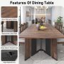95 inch Large Rectangular Dining Table for 10-12 People, Dining Table with Marble-Color Wood Waterproof Tabletop and Adjustable Leg, 7.9ft Luxurious Family Dinner Table for Office Kitchen Living Room - Image 3