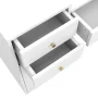 Daisy White and Gold Makeup Desk with 4-Drawers and Brass Accent Knobs Vanity Table - Image 3