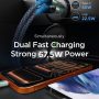 AINOPE 67.5W Car Charger USB C Fast Charge, PD 45W USB C Car Charger Fast Charging【Mini & Metal】 Cigarette Lighter Adapter USB-C Type C Car Charger for iPhone 17 16 15 Pro Max, for Samsung S26 S25 - Image 3