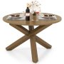 47 Inches Round Dining Table with Solid Acacia Wood Legs for 4-6 Person - Image 3