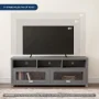 57.25 in. Gray Wood TV Stand Fits TVs Up to 65 in. with Storage Doors - Image 5