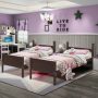 Wooden Twin Over Twin Bunk Beds with Ladder and Safety Rail - Image 2