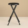 Mainstays Folding Vinyl Padded Counter Stool, Black - Image 4