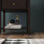 Dark Brown Nightstand with Drawer and Storage Shelf for Bedroom - Image 4