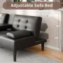 Advait Twin 65.35" Faux Leather Split Back Convertible Sofa - Image 4