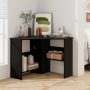 Corner Computer Desk Triangle Writing Workstation with Storage Shelf - Image 5