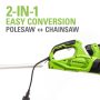 Greenworks 10 inch Corded Electric Pole Saw and Chainsaw (2-in-1) Max Reach 12Ft - Image 6