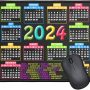 Mouse Pad with Stitched Edge, Computer Mouse Pad with Non-Slip Rubber Base, Mouse Pads for Computers Laptop Mouse 9.6x7.9x0.1 inch (2024 Calendar Black) - Image 6