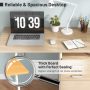 Home Office Folding Computer Laptop Desk Wheeled with 3 Drawers - Image 6