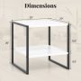 2-Tier Square End Table with Storage Shelf Reversible Design - Image 4